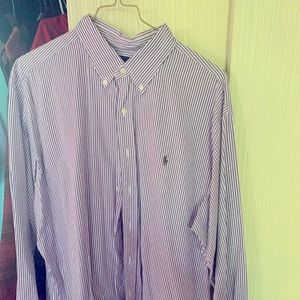 Ralph Lauren 2XL like new lavender striped Oxford